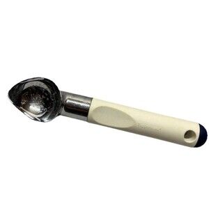 Tupperware Ice Cream Scoop 3045  White Full Size Heavy Duty Blue Tip Scooper